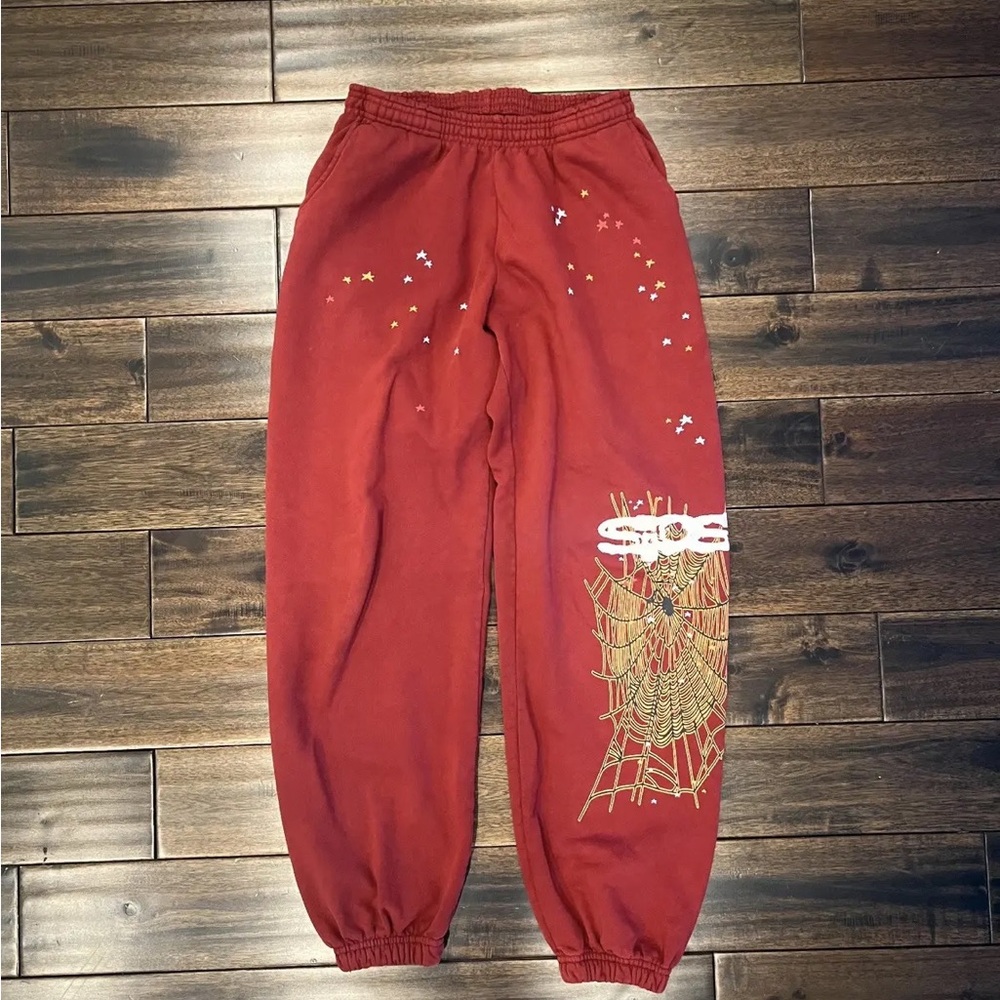 Rare Burgundy [ Sp5der ] Sweatpants Medium